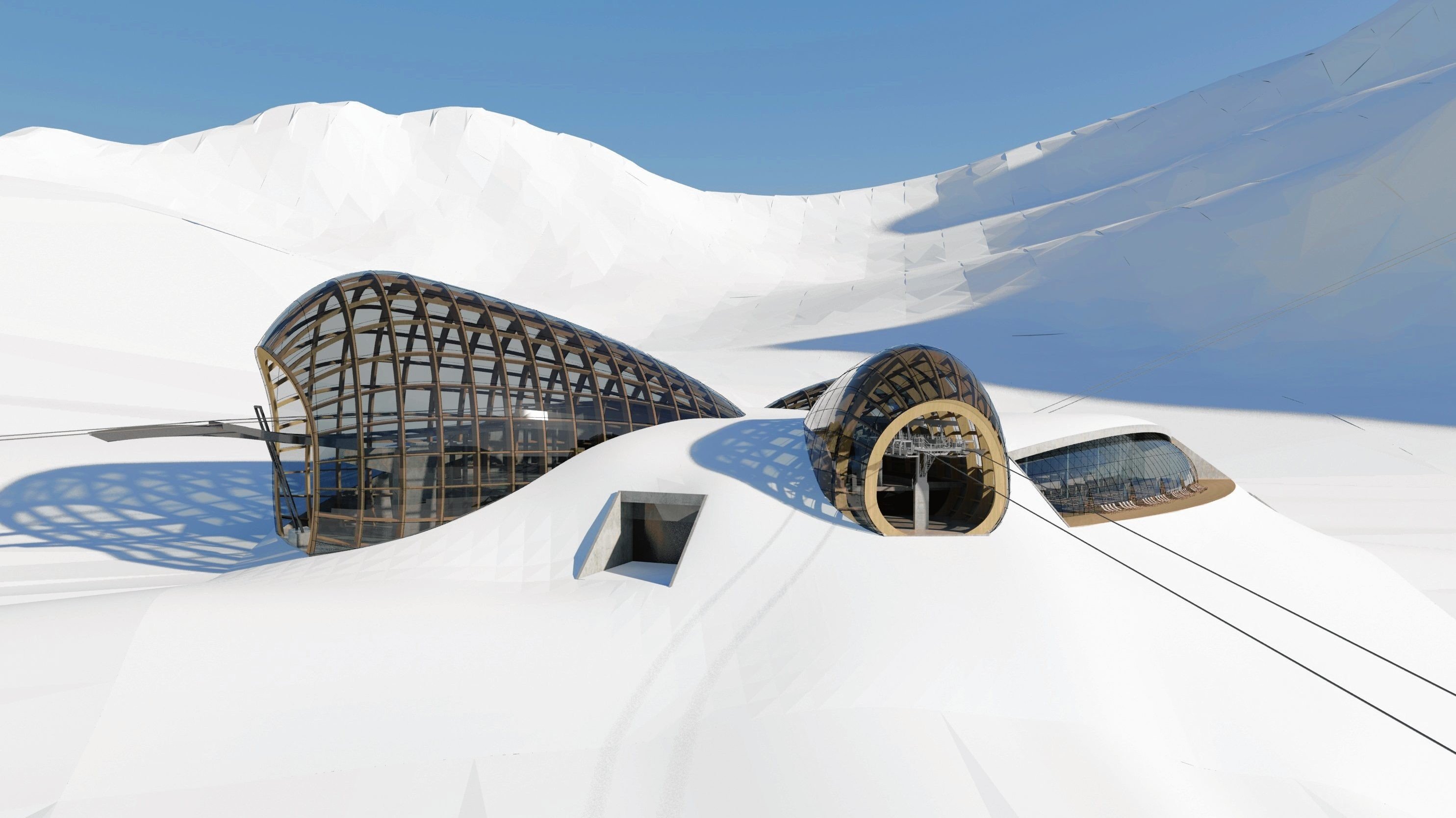 A tervezett 3 új lift közös hegyállomása