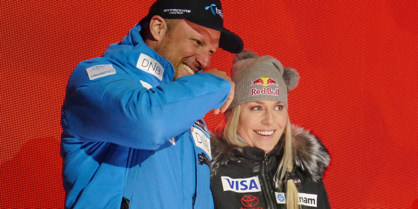 Vonn és Svindal a vb nyitóünnepségén (Kép: Alpina VM i Åre 2019)