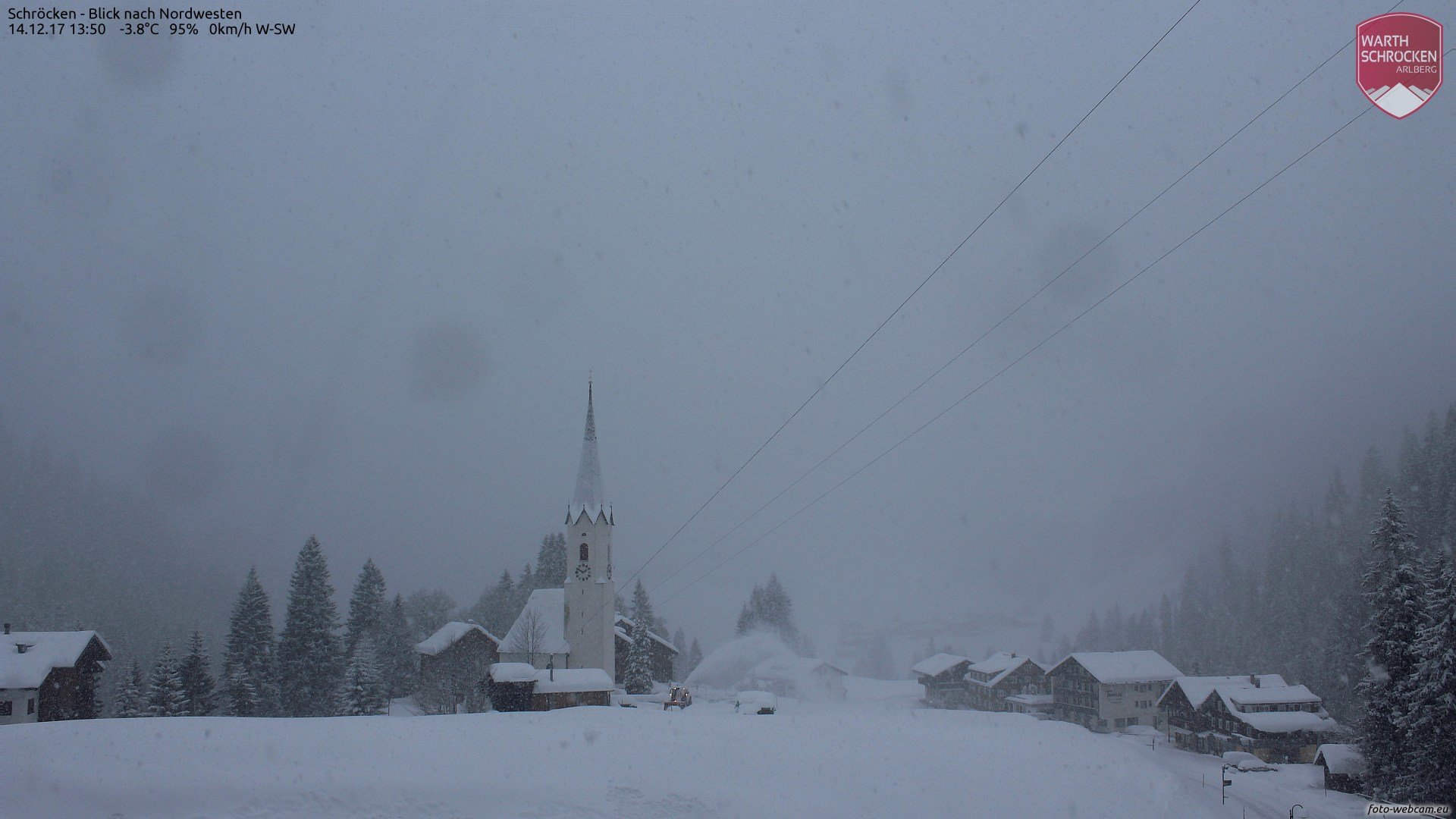 Schröcken, webkamera, havazás tegnap