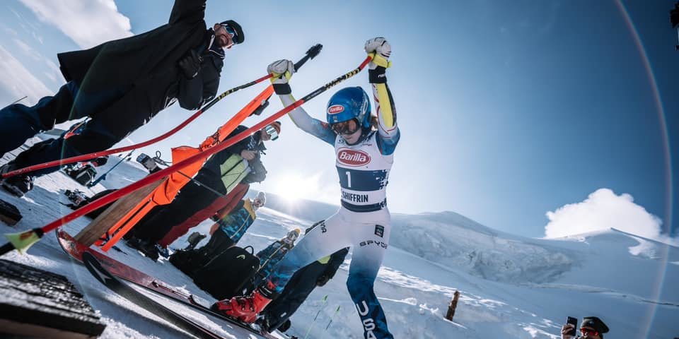 Shiffrin az edzése a svájci Saas Fee gleccserén