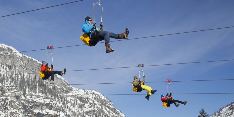Csak illusztráció. Az ausztriai Schladming mellett így néz ki a zipline